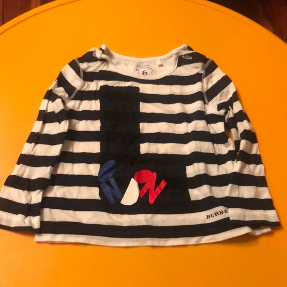 Burberry stripped top 6months